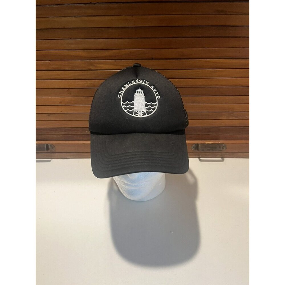 Charlevoix Auto Michigan Black Trucker Hat Snapback OS